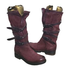 A.S.98 Bradley Boots Boho midcalf Distressed Leather Belted Sz 9.5-10/ 41 New